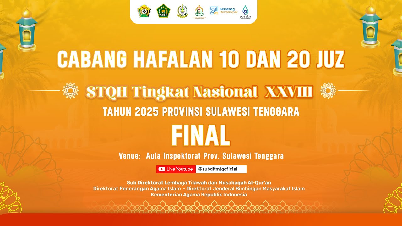 🔴LIVE  FINAL || Cabang Hafalan 10 dan 20 Juz