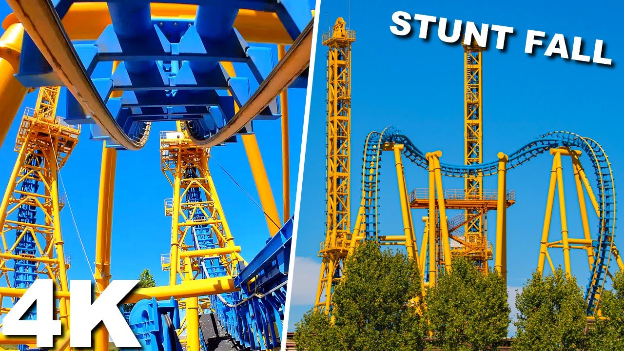 Stunt Fall [On-Ride 4K POV] - Parque Warner Madrid