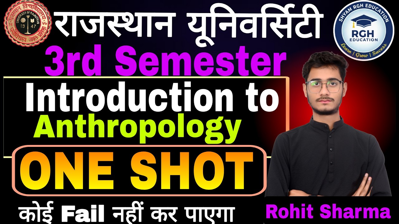 Introduction to Anthropology One Shot 🔥 | Rajasthan University 3rd Semester Important Questions |