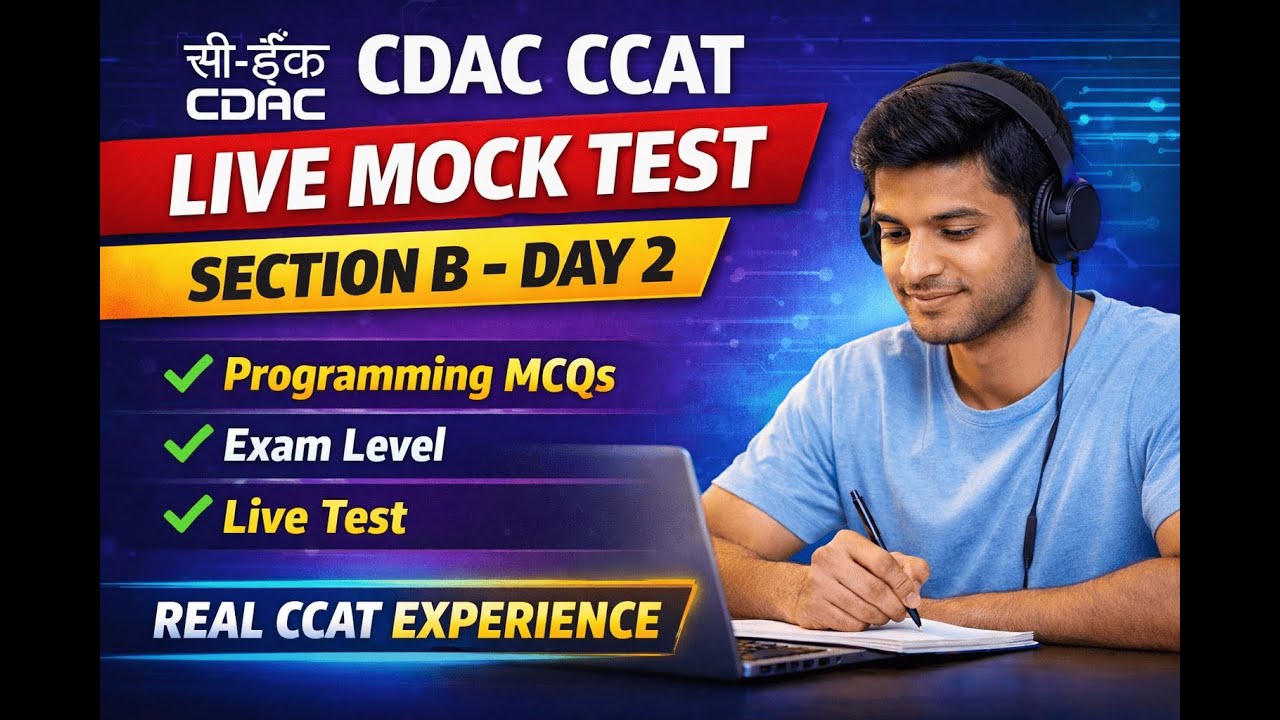 CDAC CCAT Live Mock Test | Section B – Day 2 | Live Mock Test for February 2026  Batch