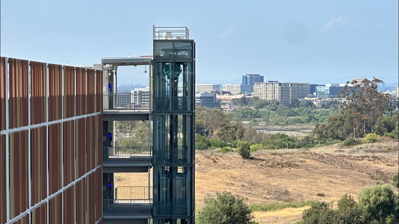 Scenic KONE Ecospace Elevators at the Health Sciences Parking Structure in Irvine, CA