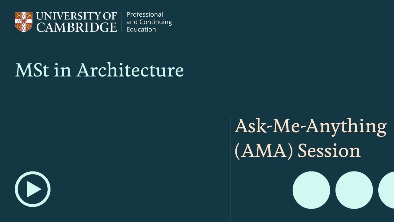 Master's in Architecture - Ask-Me-Anything (AMA) Session