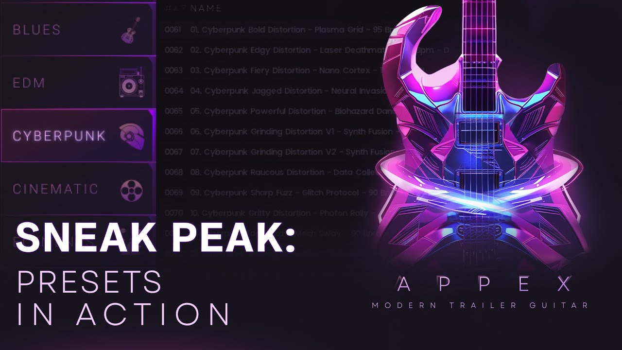 APPEX: Trailer Modern Guitar - Sneak Peek: Presets In Action