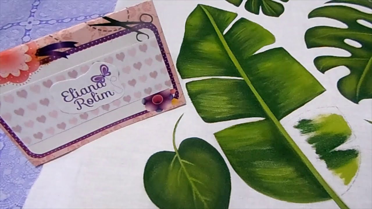 Pintando folha de bananeira!