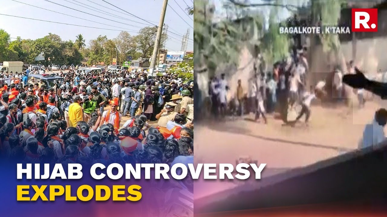 Karnataka Hijab Row Turns Violent:Clashes Erupts In Bagalkote Between Students Ahead Of HC Judgement