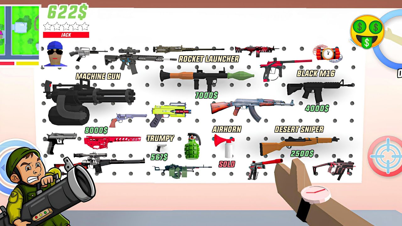 dude theft wars all weapons | all gun in dude theft wars