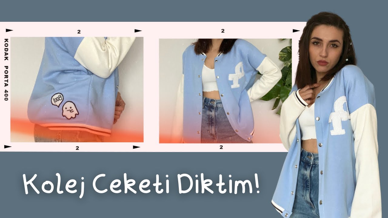 KOLEJ CEKETİ NASIL DİKİLİR? | Damla Toral | DIY Varsity Jacket