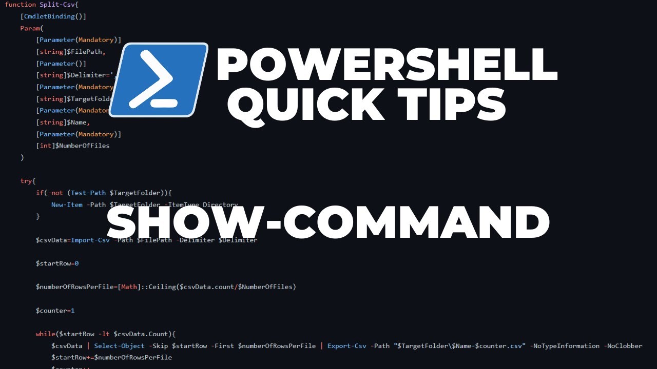 PowerShell Quick Tips : Show-Command