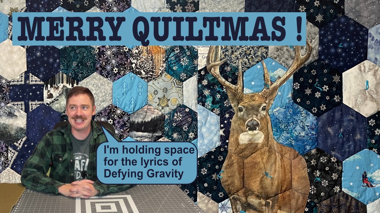 12 Days of Quiltmas Day 11: I made a blue hexigon Quilt ! Fa LaLaLaLaaaa La La La laaaaa