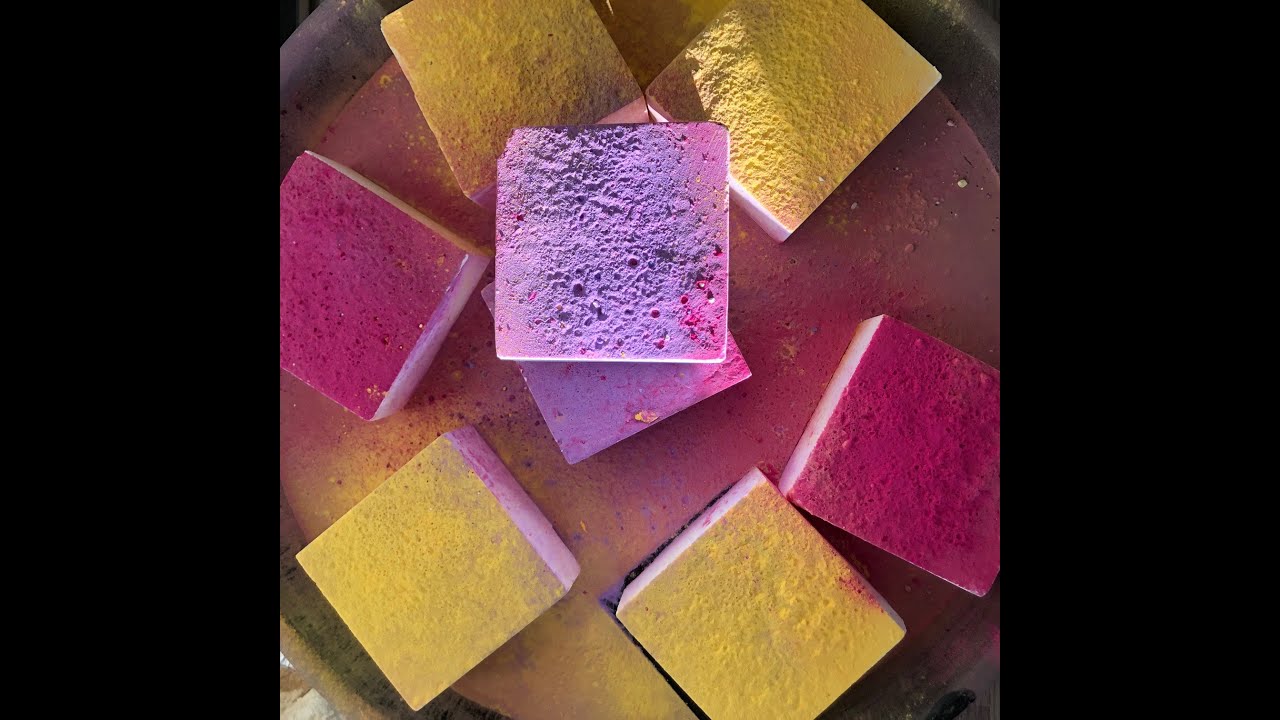 8 Fresh Gym Chalk Blocks topped w/Holi into Glitter Water #asmr2021 #asmr #asmrsleep