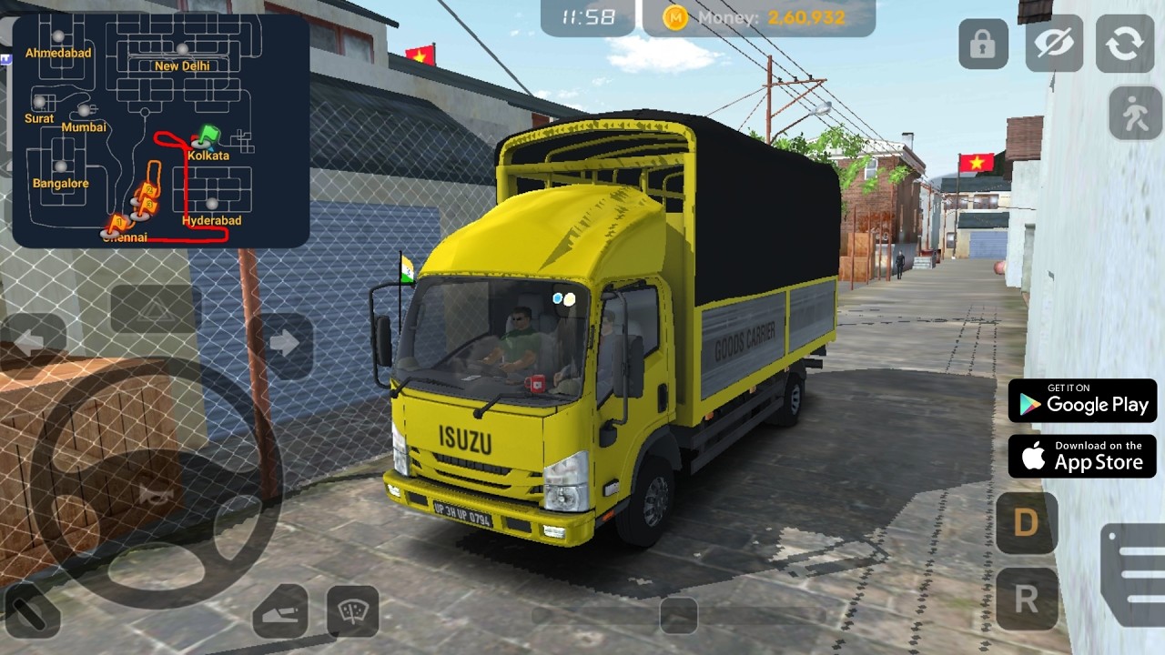 Mini Truck Simulator Vietnam Android Gameplay 🚛 | 16.8 Ton Concrete Bricks Delivery 🧱