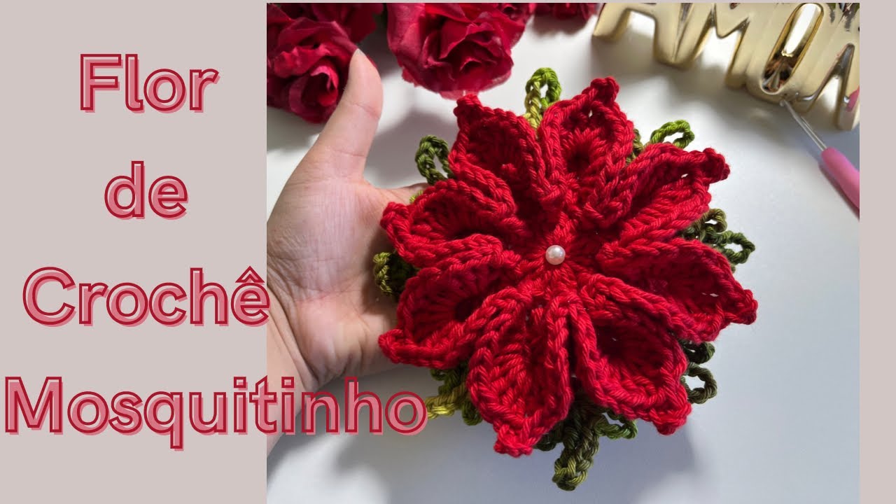 Flor de Crochê Mosquitinho - #crochê #crochet
