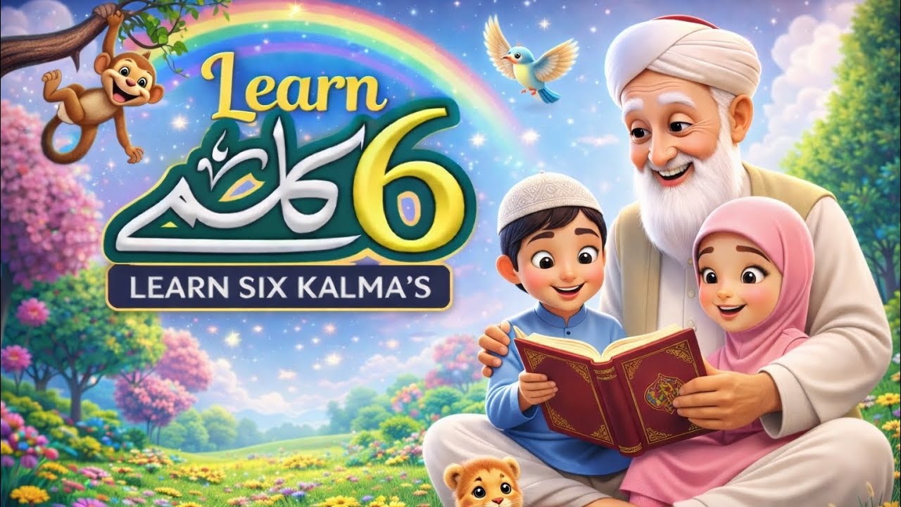 Six Kalmas | Easy & Beautiful Way for Kids | 6 Kalmas for Children | Islamic Learning for Kids 