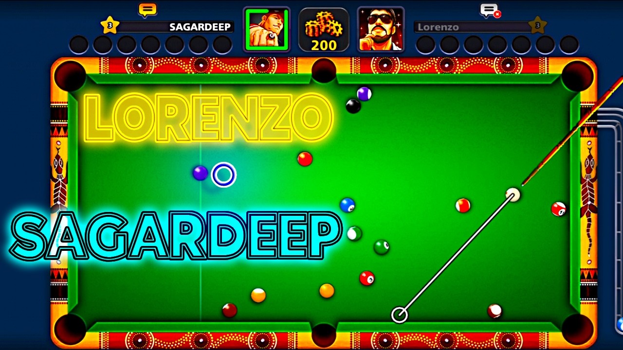 LORENZO-SAG 8 BALL POOL MATCH 1 #snooker #sagardeepgaming #gaming #boardgames #8ballpool #games