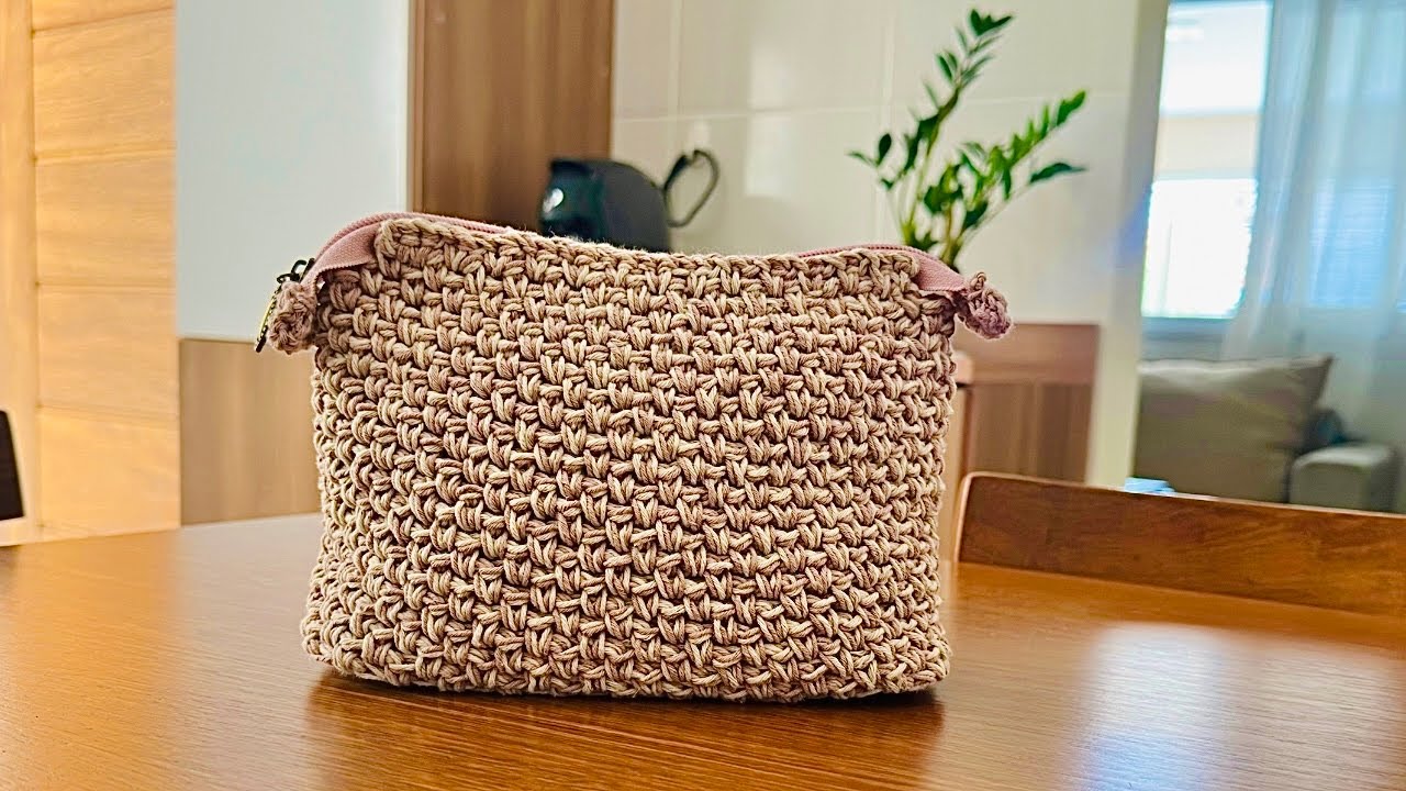 Necessaire de Crochê com Zíper por Sandra Brum | Tutorial Passo a Passo Completo