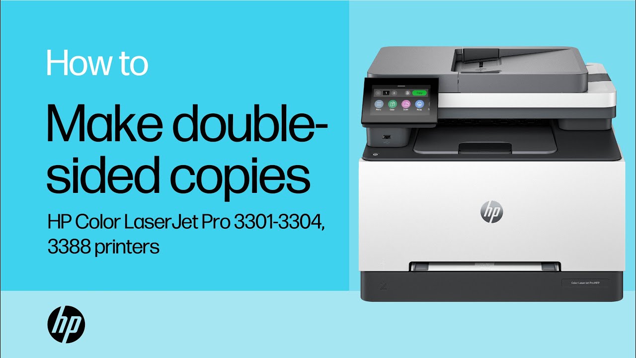 How to make double-sided copies | HP Color LaserJet Pro 3301-3304, 3388 printers | HP Support