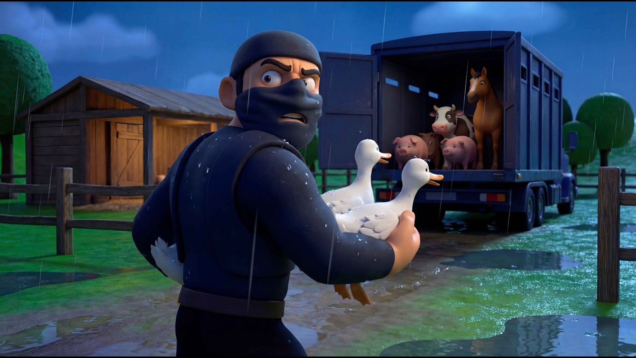 Old MacDonald’s Animals Stolen! 😱 | Farm Night Mystery | Kids Story
