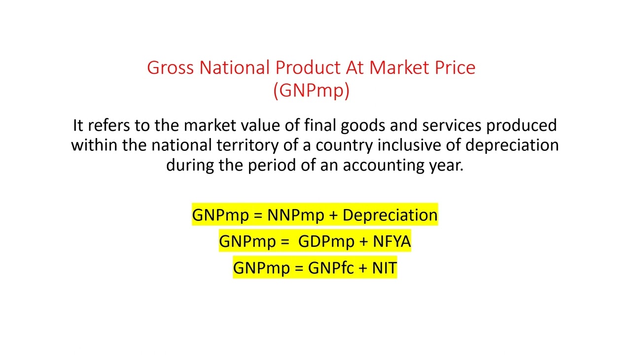 Gross National Product At Market Price ( GNP At MP )