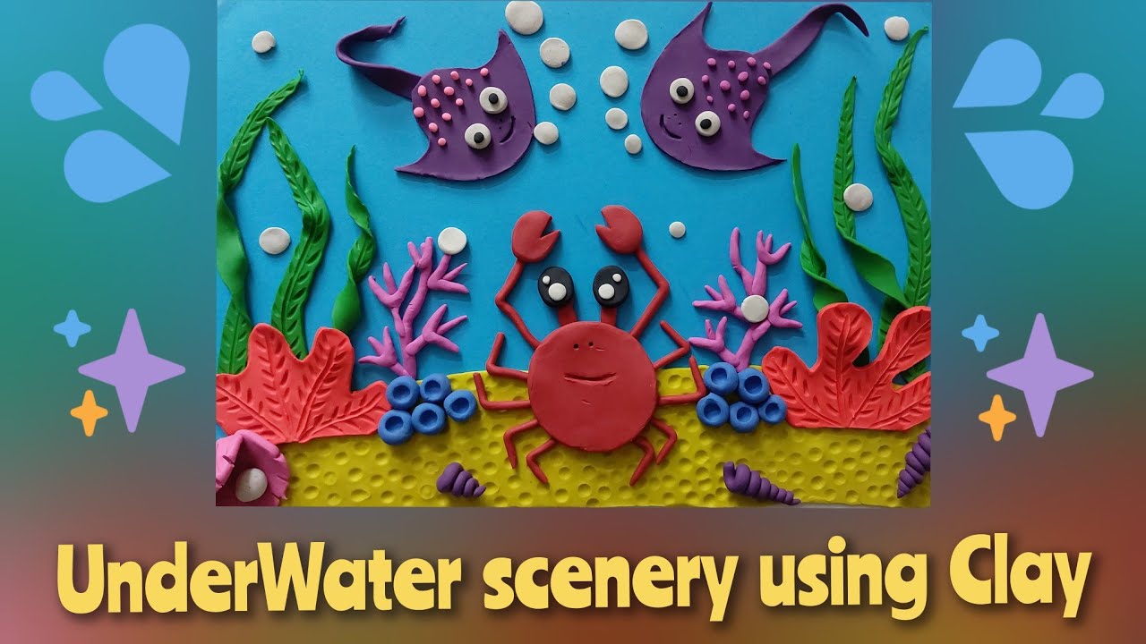 Under water scenery using clay // Clay art and craft// Clay art project for competition.