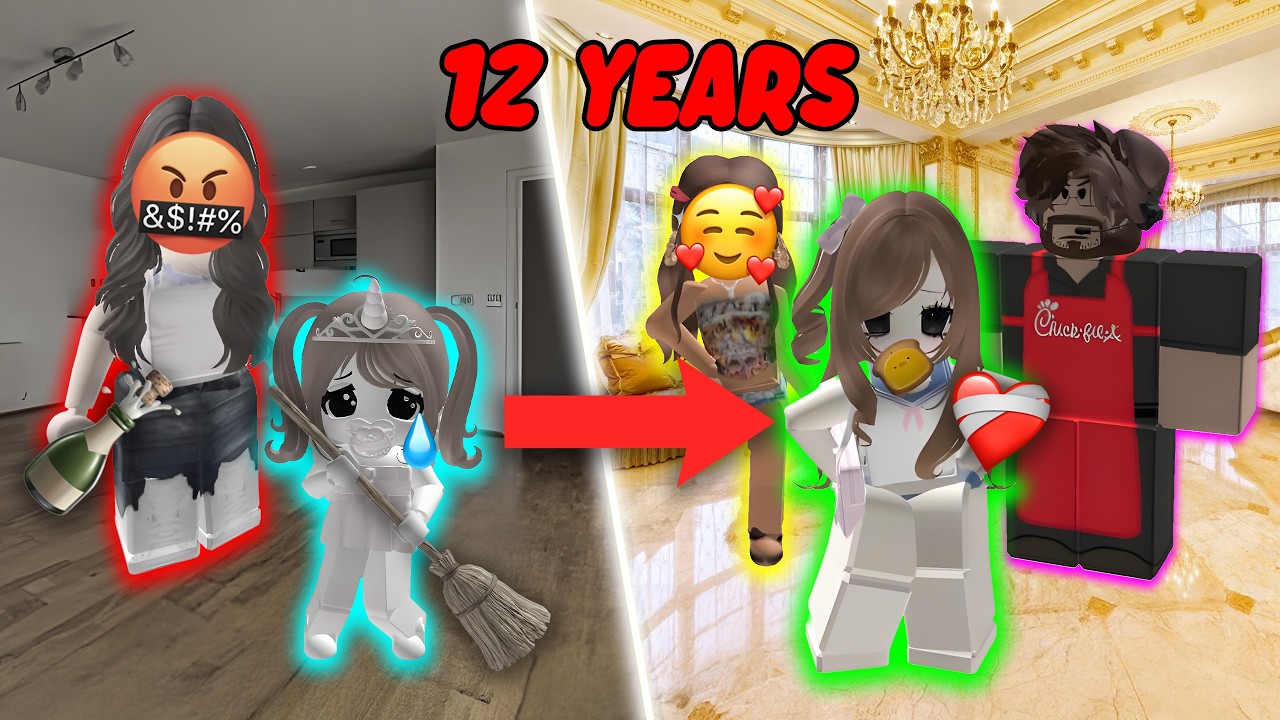 ⚠️ I ESCAPED MY CRUEL STEPMOM AFTER 12 YEARS 💔 #roblox #robloxstory