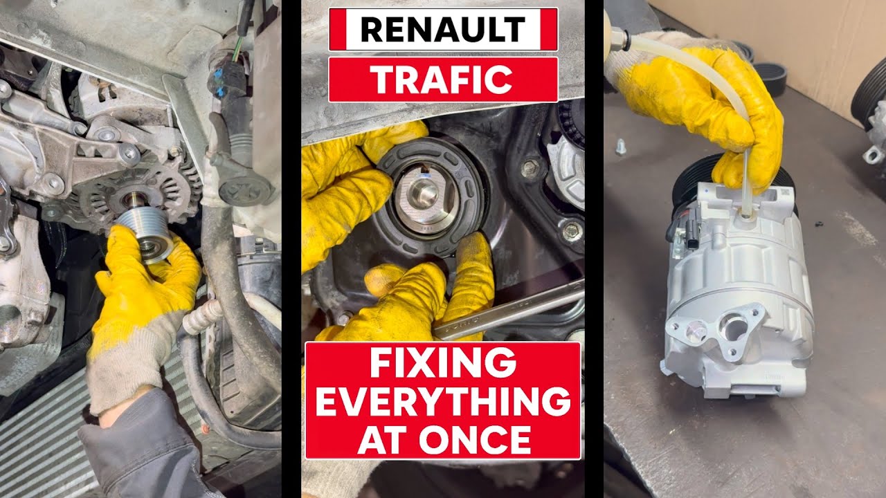 Full Auxiliary Belt & Compressor Service  Renault Trafic.