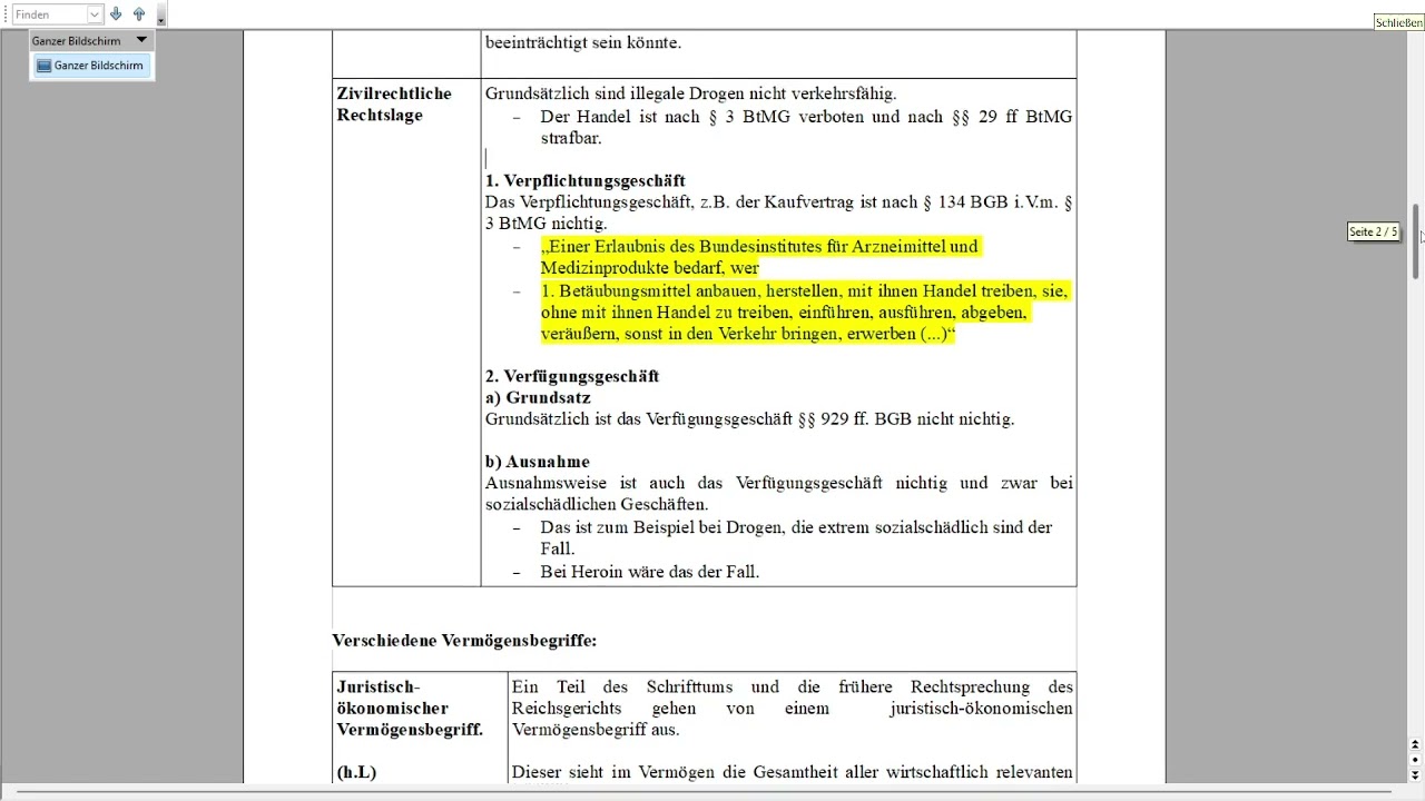 5. Betrug § 263 Abs. 1 StGB: Vermögensschaden Teil 1 (insb. unterschiedliche Vermögensbegriffe)