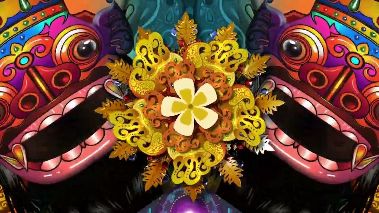 LED Bali Barong Mask Background VJ Loop Video | No Copyright Video | No Copyright Stock Video