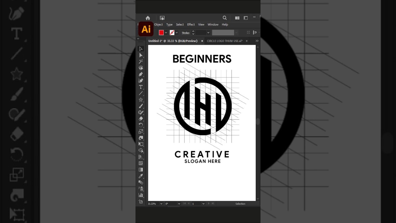 Adobe Illustrator 2025 Tips - How to Create H Letter Logo Design Process #inaa_graphics