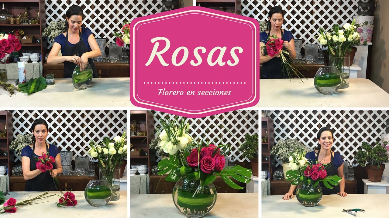 Como hacer arreglos de flores / florero con rosas en secciones