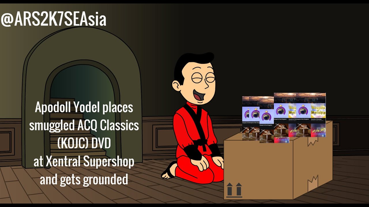 Apodoll Yodel places smuggled KOJC DVDs in the video store (9/12/2024)