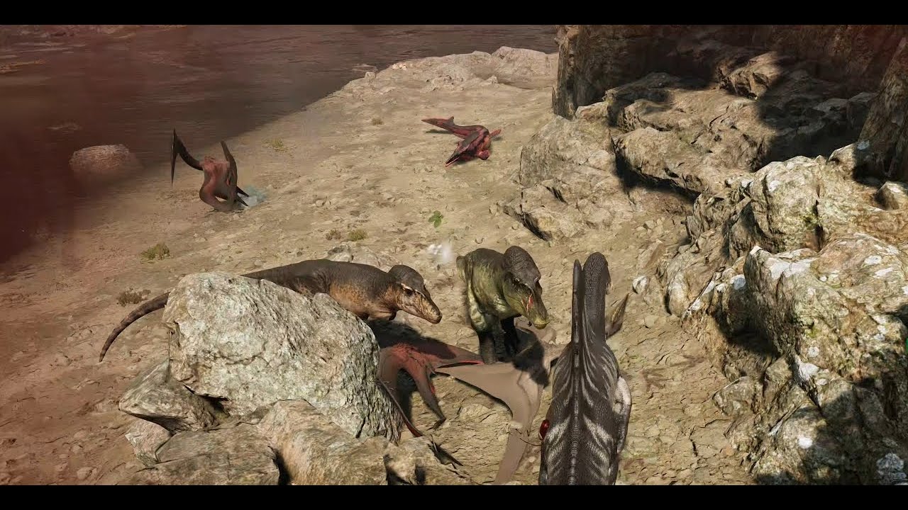 Path of Titans - Spino taking on Riparia (Official Servers)