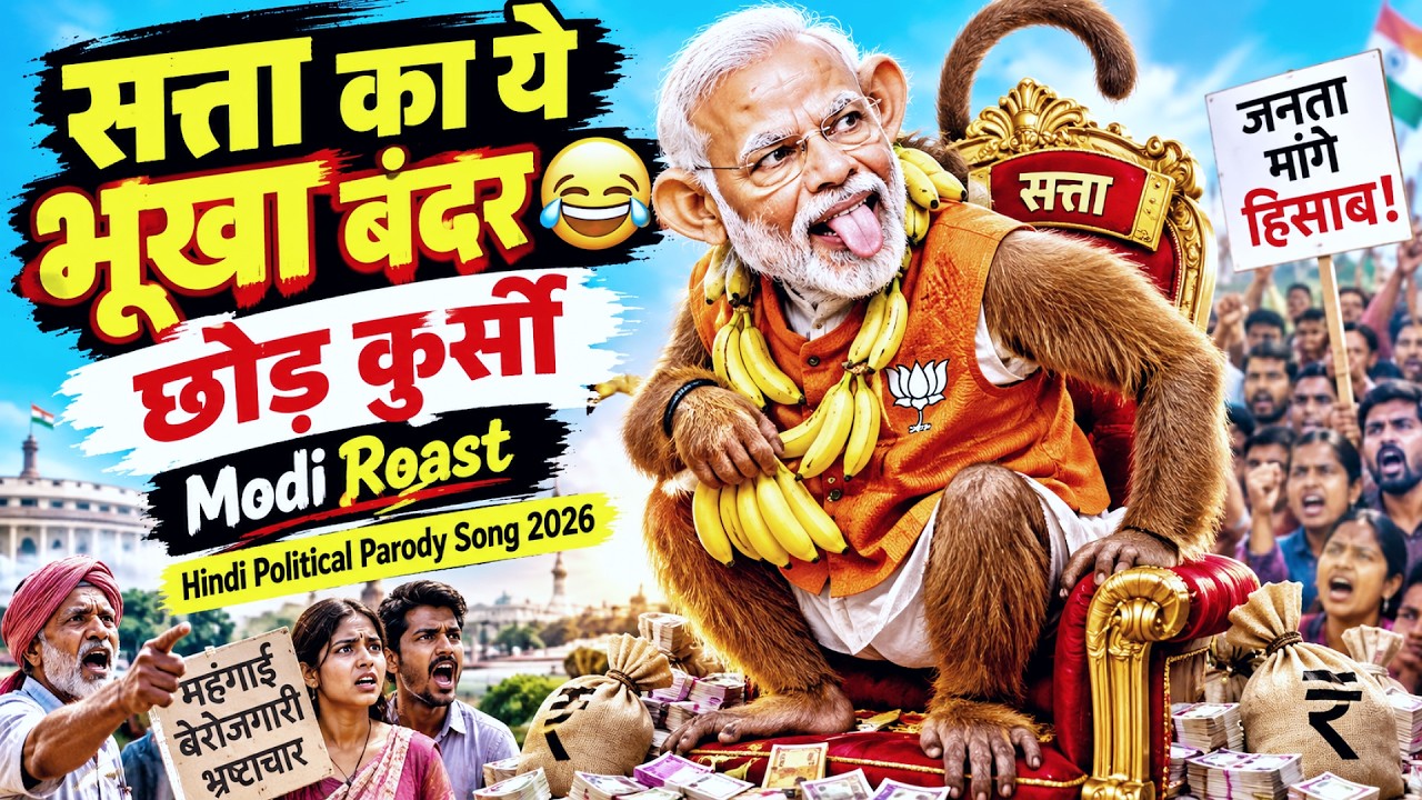 Satta Ka Ye Bhukha Bandar🐒| Chhod Kursi | Modi Roast | Hindi Political Parody Song 2026🔥