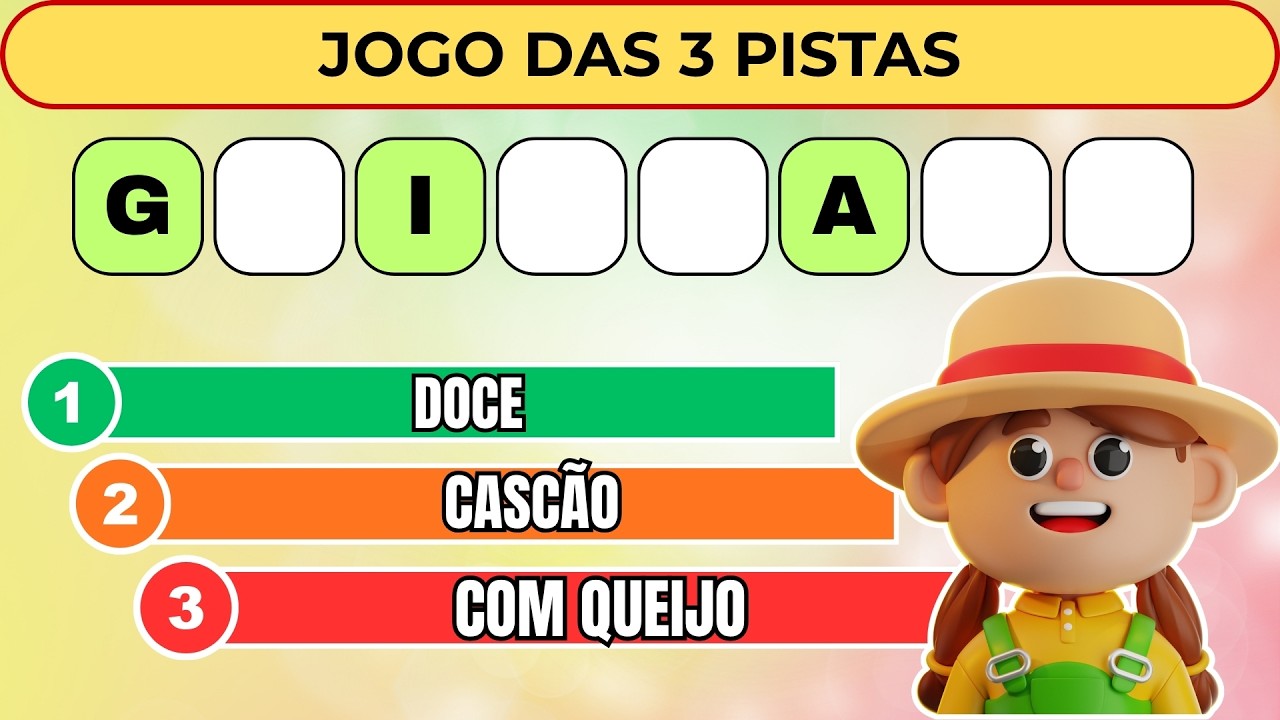 Jogo das 3 Pistas | QUIZ de Perguntas e Respostas | Jogo das Palavras