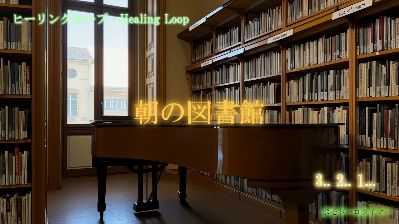 【ヒーリング ループ/Healing Loop】朝の図書館 — ピアノの音色で集中 癒し うっとり 夢音安眠 森撫心寝 瞑想快楽 BGM MV