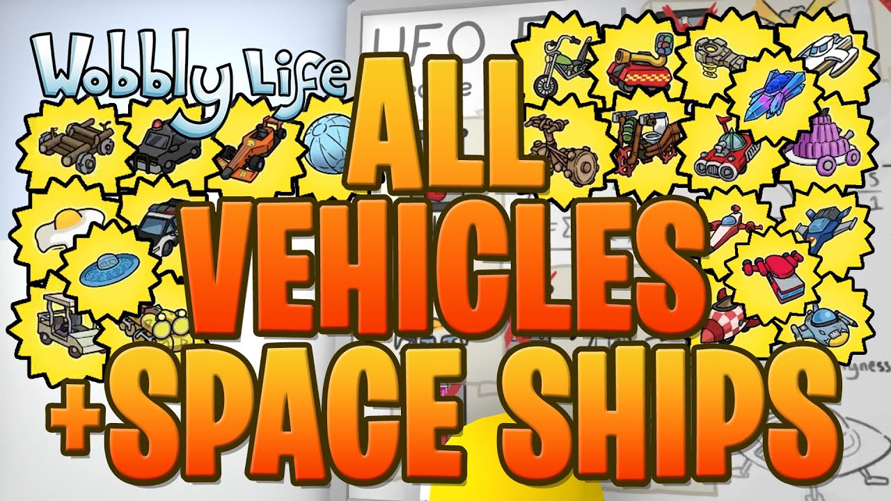 ALL SECRET VEHICLES + SPACE SHIPS UNLOCKS in Wobbly Life