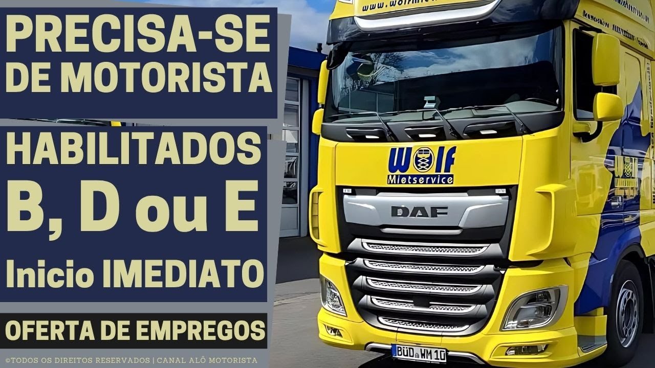 [CNH B/D/E] SEM EXPERIÊNCIA E COM EXPERIÊNCIA | VAGAS PARA MOTORISTA