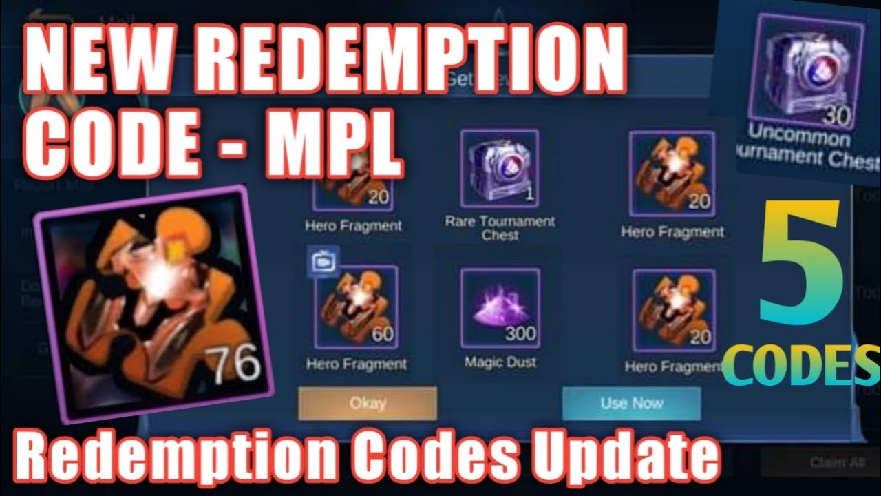 5 NEW REDEMPTION CODES - MPL PH Season 5 Live Tournament Day 3 Codes Batch 3 || Mobile Legends