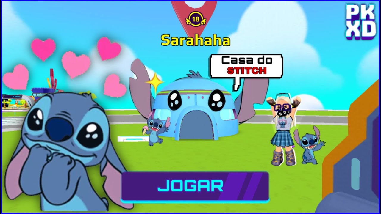 PK XD | O filme do STITCH CHEGOU NO PK XD - Criei uma Casa Tecnológica + Stitch - Sarahaha