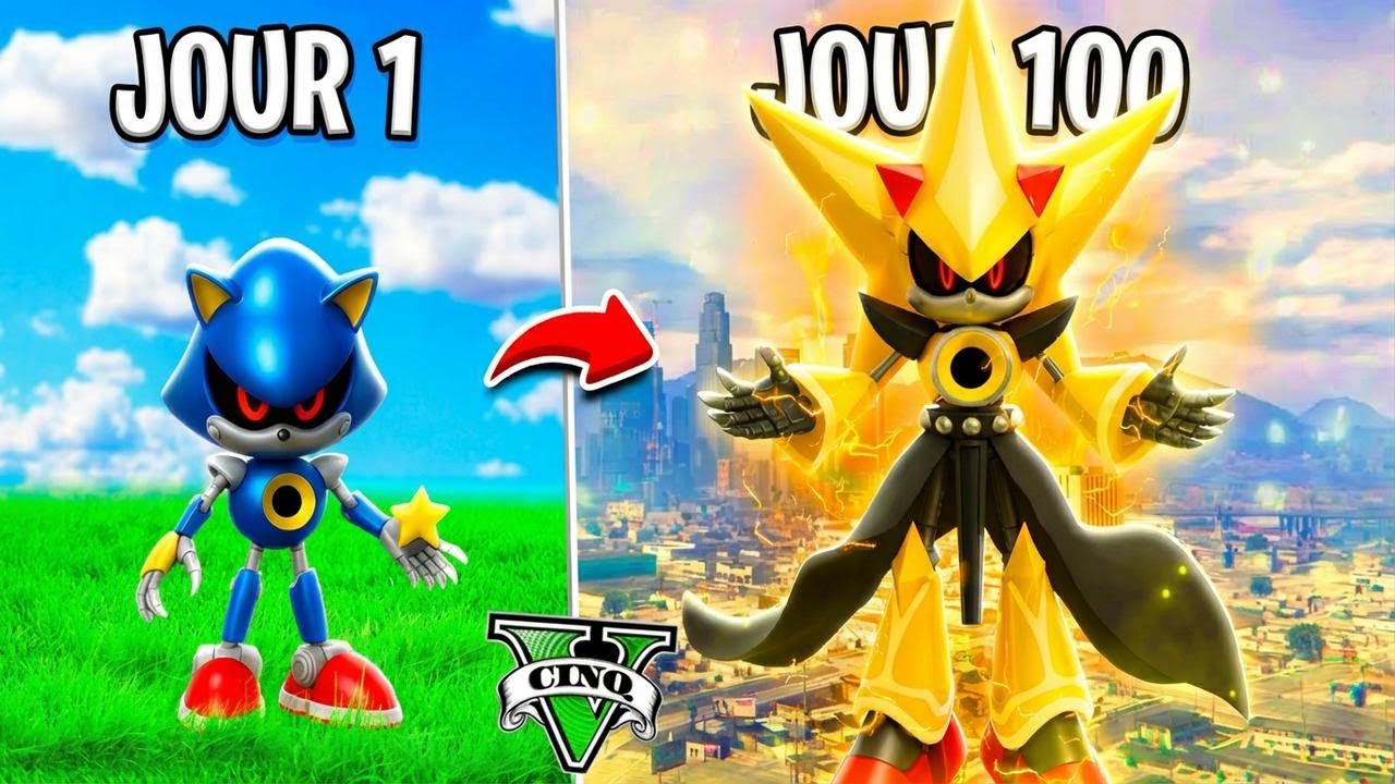 J'ai survécu 100 jours en tant que Metal Sonic dans GTA 5 ! (mod Sonic Movie)