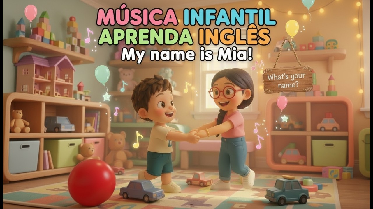 Inglês para Crianças 🎶 – Aprenda Inglês com Música Infantil | Música Aula de inglês com Mia