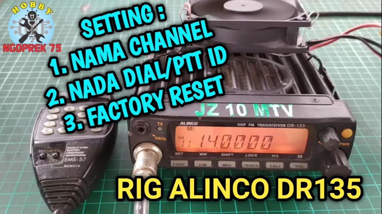 CARA SETTING NAMA CHANNEL, NADA DIAL/PTT ID DAN RESET RIG ALINCO DR135