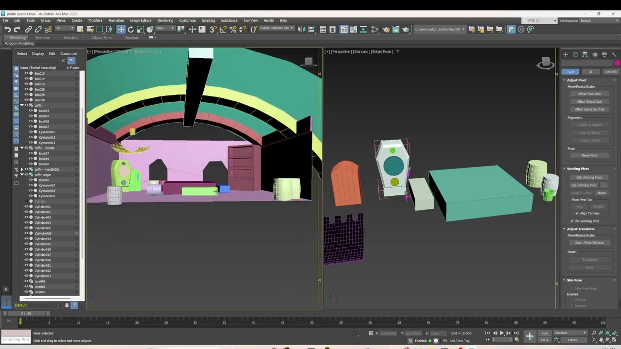 Instances 활용해서 물건의 손잡이 추가하기 (복잡한 3D max)