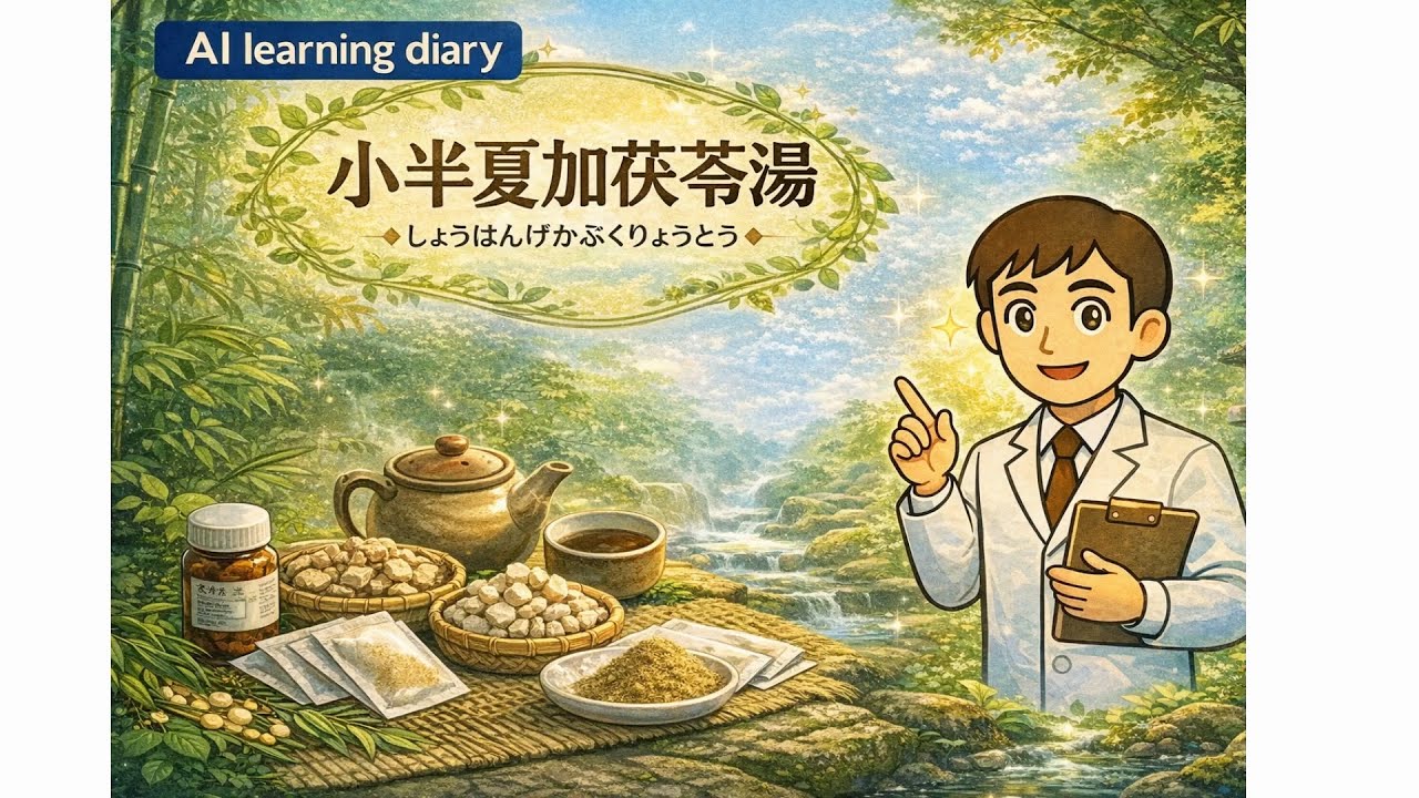 【漢方】小半夏加茯苓湯（しょうはんげかぶくりょうとう）吐き気・めまいは「水の逆流」｜五苓散・半夏厚朴湯との違い　　　
