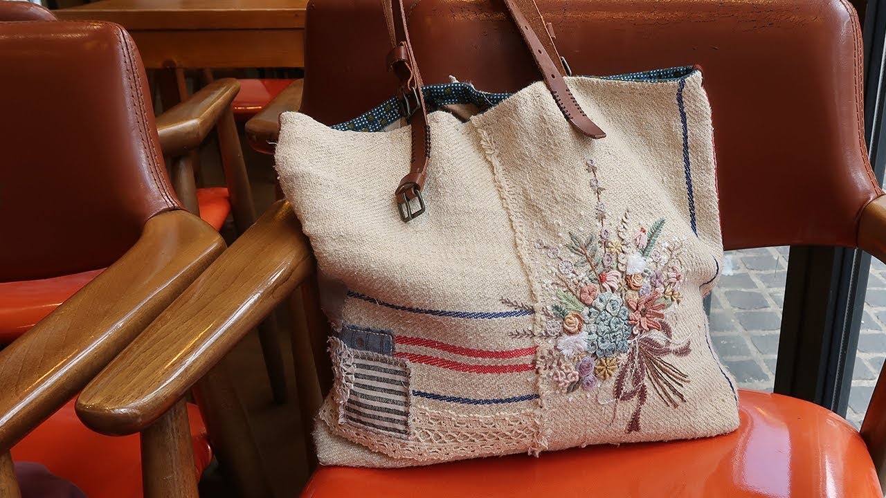 프랑스자수 헴프린넨 가방 만들기 │ How To Make a Embroidery Hemp Bag │ DIY Craft Tutorial