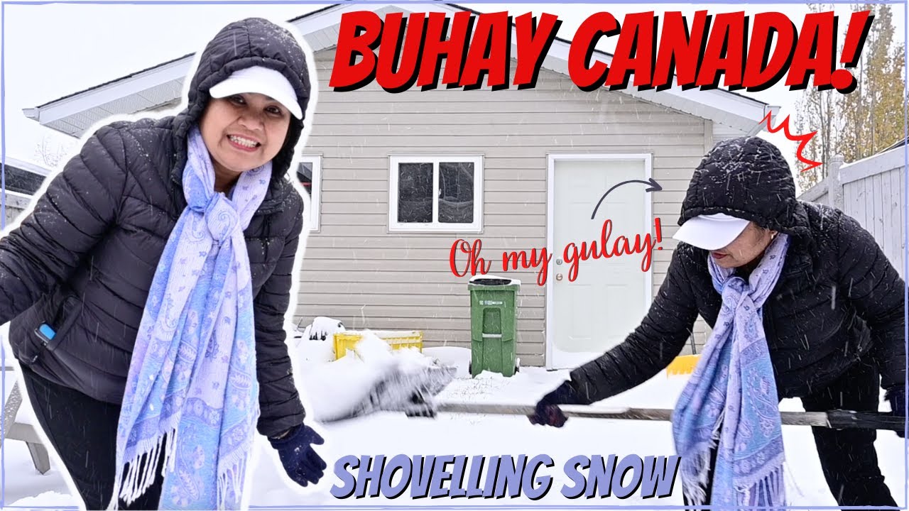 Buhay Canada | SNOW SHOVELLING of First Snowfall in Edmonton | Pinoy in Canada