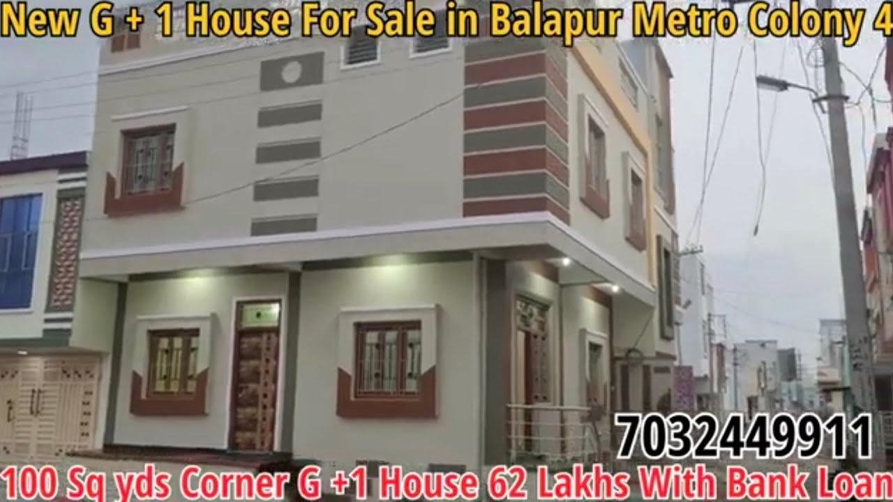 New Corner G + 1 #house For Sale in Balapur Metro Colony Phase 4 Hyderabad 100 Sq yds 5 BHK 62 Lakhs