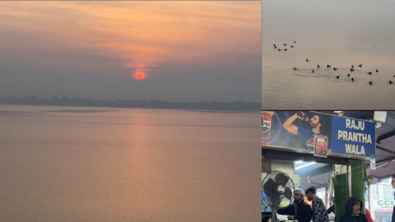 Subha 6 bje sunrise dkhne sukhna lake aa gye ✨😀 . 