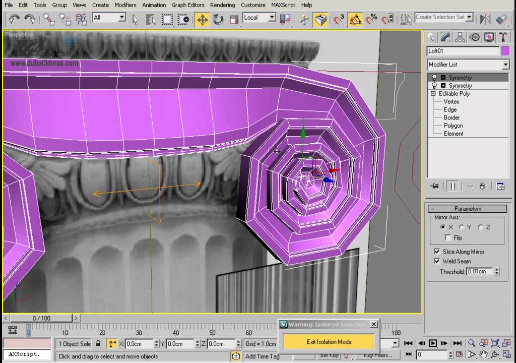 Modeling Classic Column HD , 3ds Max tutorial