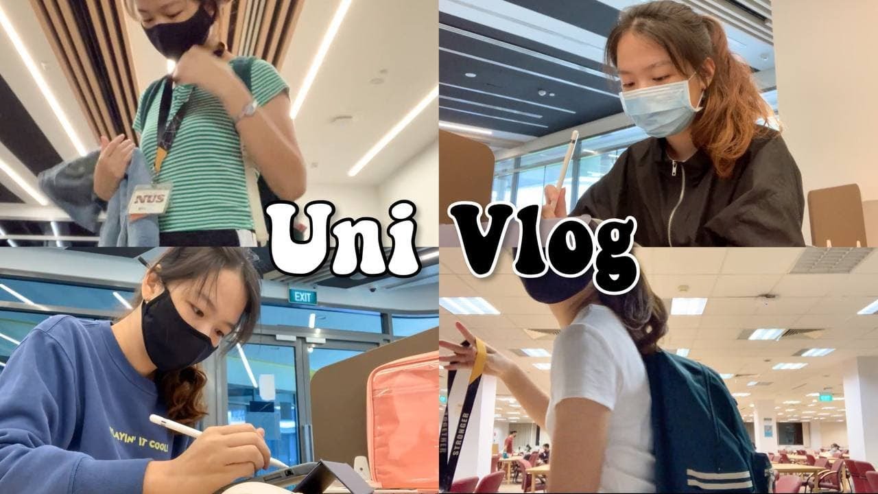 NUS Univlog 🏫| 매일 12시간씩 학교가서 기말고사 준비하기, 열공하는 브이로그, 5개 기말고사 준비 | 싱가포르 유학생