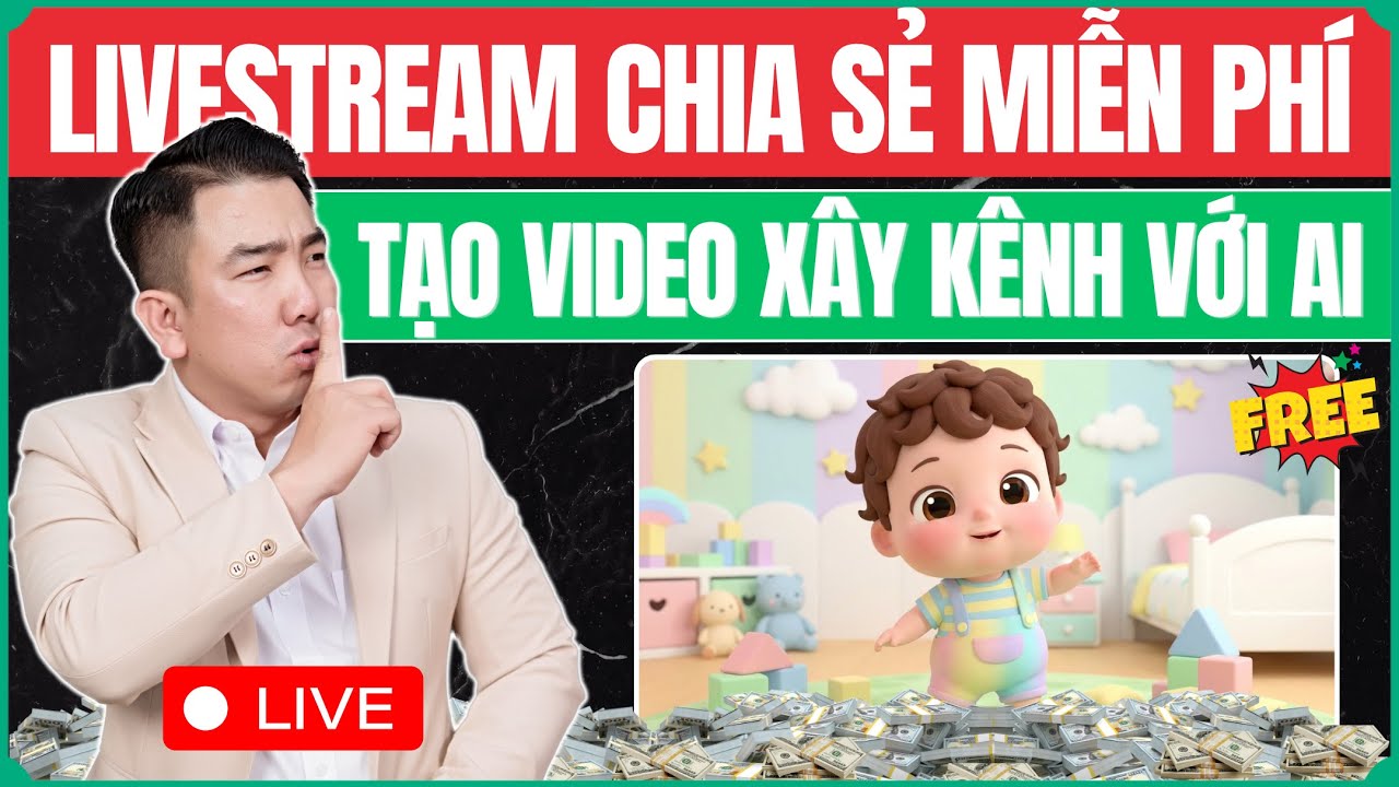 Livestream Chia Sẻ Free Tạo Video Xây Kênh YouTube Kiếm Tiền Với AI Tự Động!
